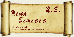 Mina Simičić vizit kartica